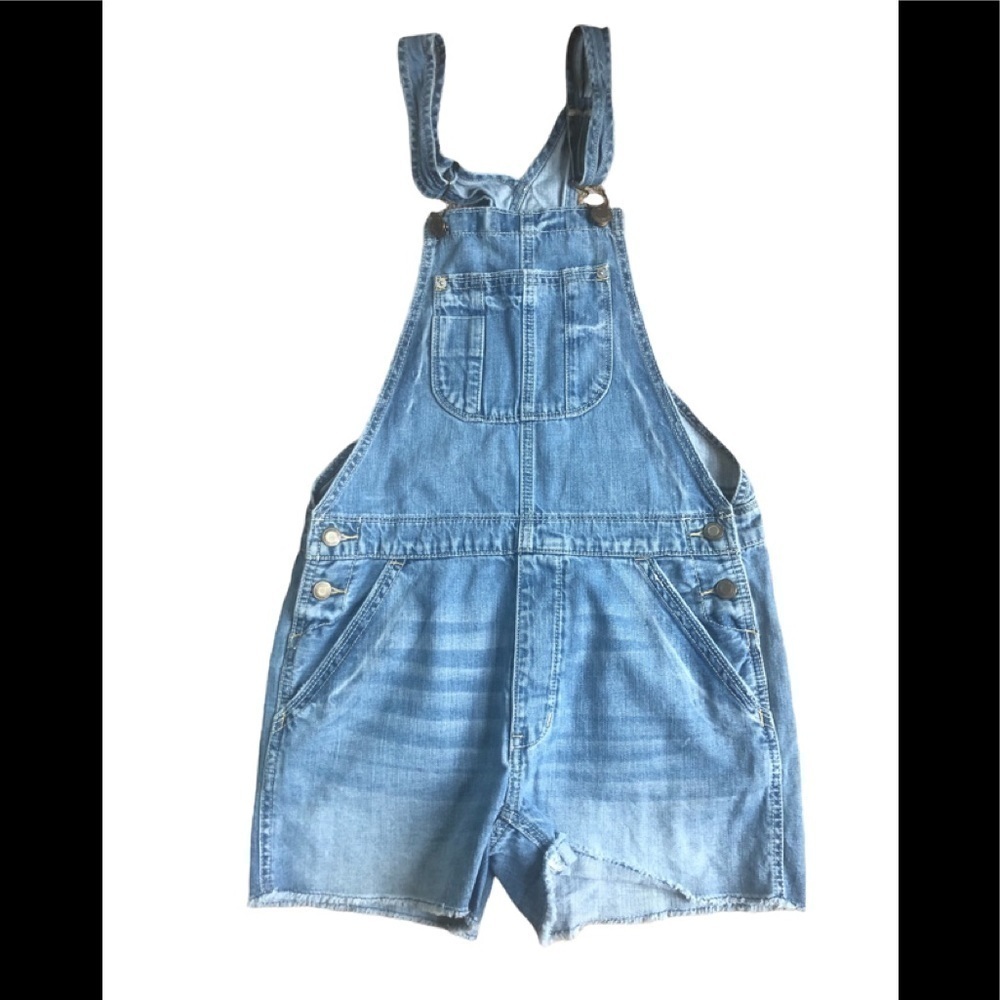 VTG Y2K American Eagle AEO Soft Shortalls Overalls Sz. XS Garden Girl Fringe